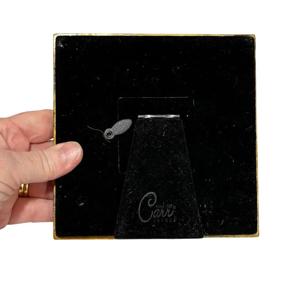 Carr photo frame unique free standing small square faux tortoise & ornate gold
